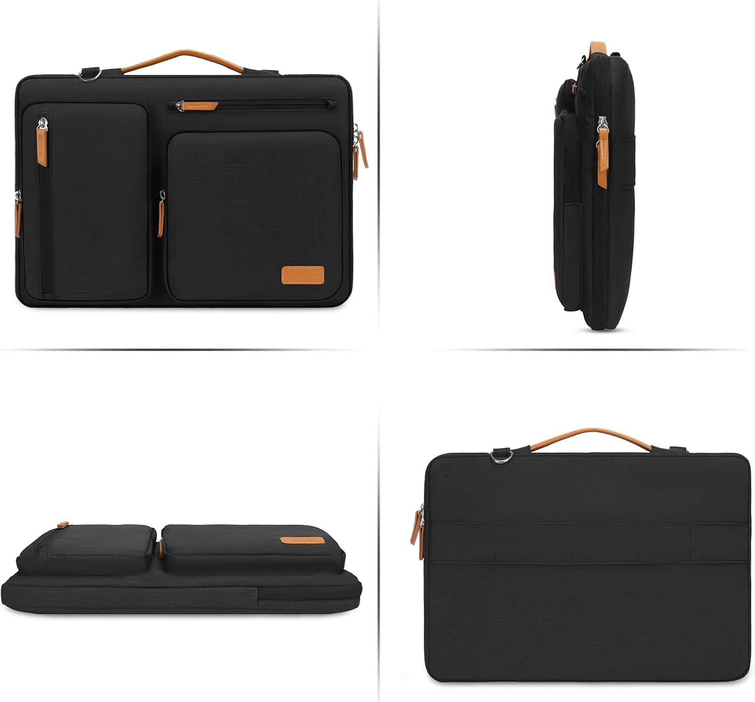 MOSISO 360 Protective Laptop Shoulder Bag,17-17.3 inch Computer Bags Compatible with MacBook, HP, Dell, Lenovo, Asus Notebook,Side Open Messenger Bag with 4 Zipper Pockets, Black