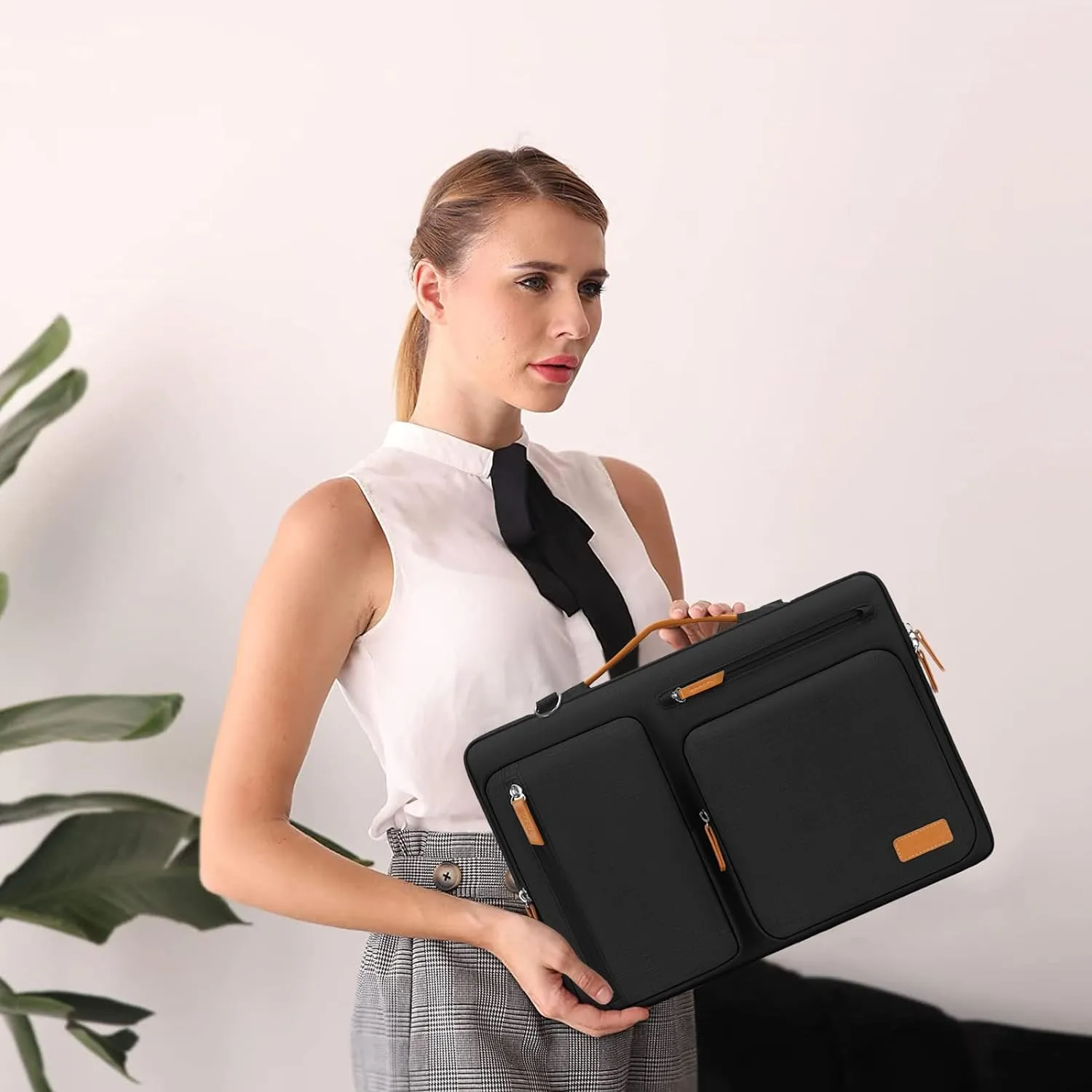 MOSISO 360 Protective Laptop Shoulder Bag,17-17.3 inch Computer Bags Compatible with MacBook, HP, Dell, Lenovo, Asus Notebook,Side Open Messenger Bag with 4 Zipper Pockets, Black