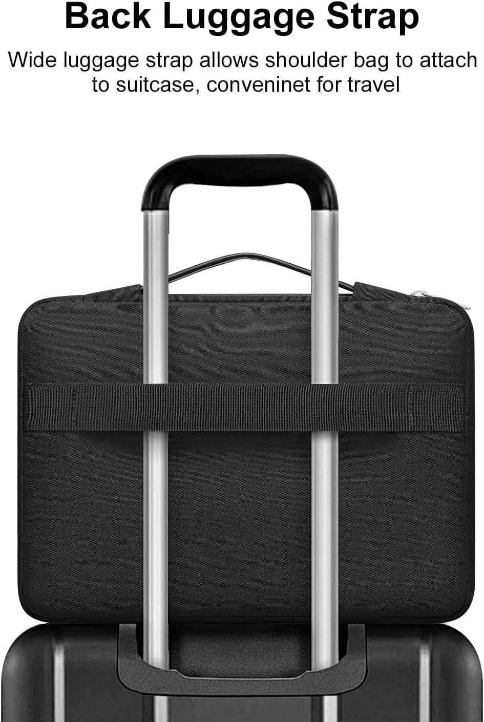 MOSISO 360 Protective Laptop Sleeve Compatible with MacBook Air/Pro, 13-13.3 inch Notebook, Compatible with MacBook Pro 14 inch M4 M3 M2 M1 2025-2021 with Belt&3 Horizontal Parallel Pockets, Black