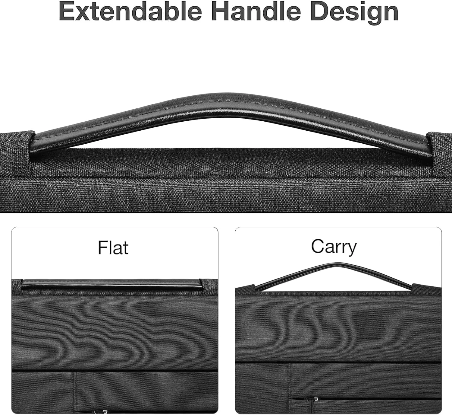 MOSISO 360 Protective Laptop Sleeve Compatible with MacBook Air/Pro, 13-13.3 inch Notebook, Compatible with MacBook Pro 14 inch M4 M3 M2 M1 2025-2021 with Belt&3 Horizontal Parallel Pockets, Black