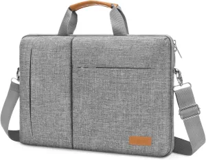 MOSISO Laptop Shoulder Bag, 15-15.6 inch Computer Bag Compatible with MacBook Pro 16 inch, HP, Dell, Lenovo, Asus Notebook, Laptop Sleeve with Front Vertical & Horizontal Hidden Zippers Pockets, Gray