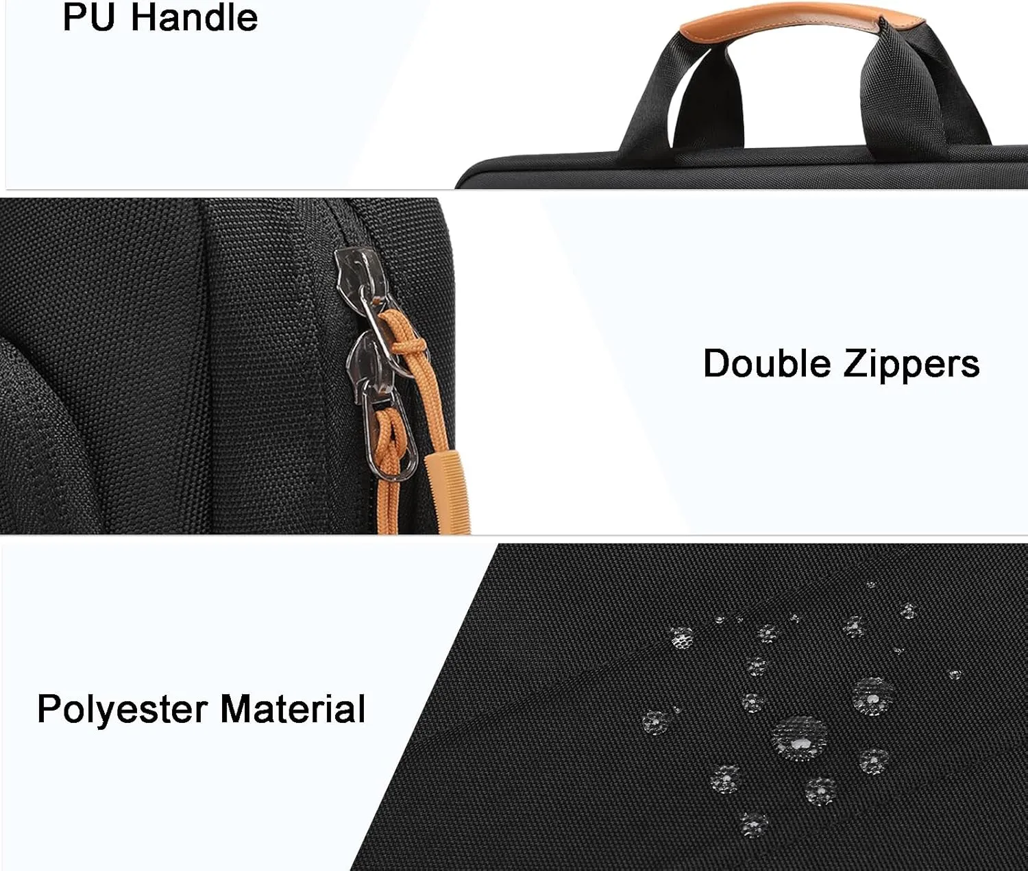 MOSISO Laptop Shoulder Messenger Bag, 15-15.6 inch Computer Bag Compatible with MacBook Pro 16 inch, HP, Dell, Lenovo, Asus Notebook, Briefcase with Front Rectangle&Horizontal Pockets&Belt, Black