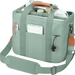 Mossio Large Canvas Tote Bag for Women with Multi Pockets - Laptop Crossbody Shoulder Handbag Everyday Tote with Compartments