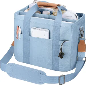 Mossio Large Canvas Tote Bag for Women with Multi Pockets - Laptop Crossbody Shoulder Handbag Everyday Tote with Compartments