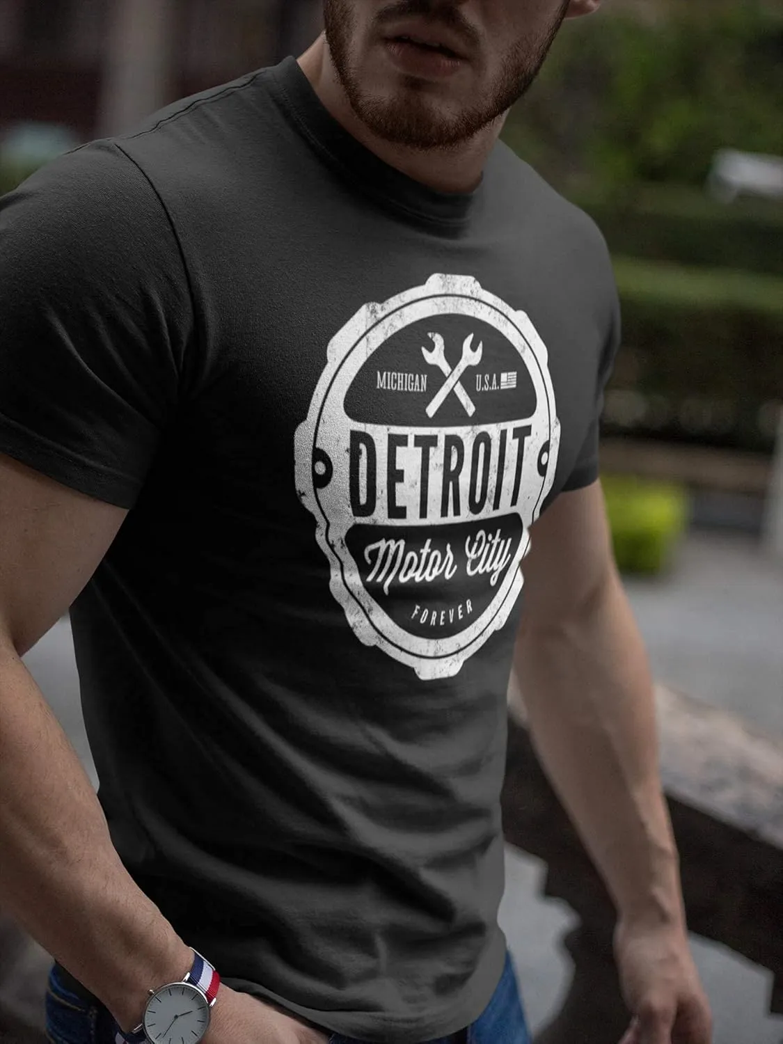 Motor City Forever Detroit T-Shirt Mens by Detroit Rebels