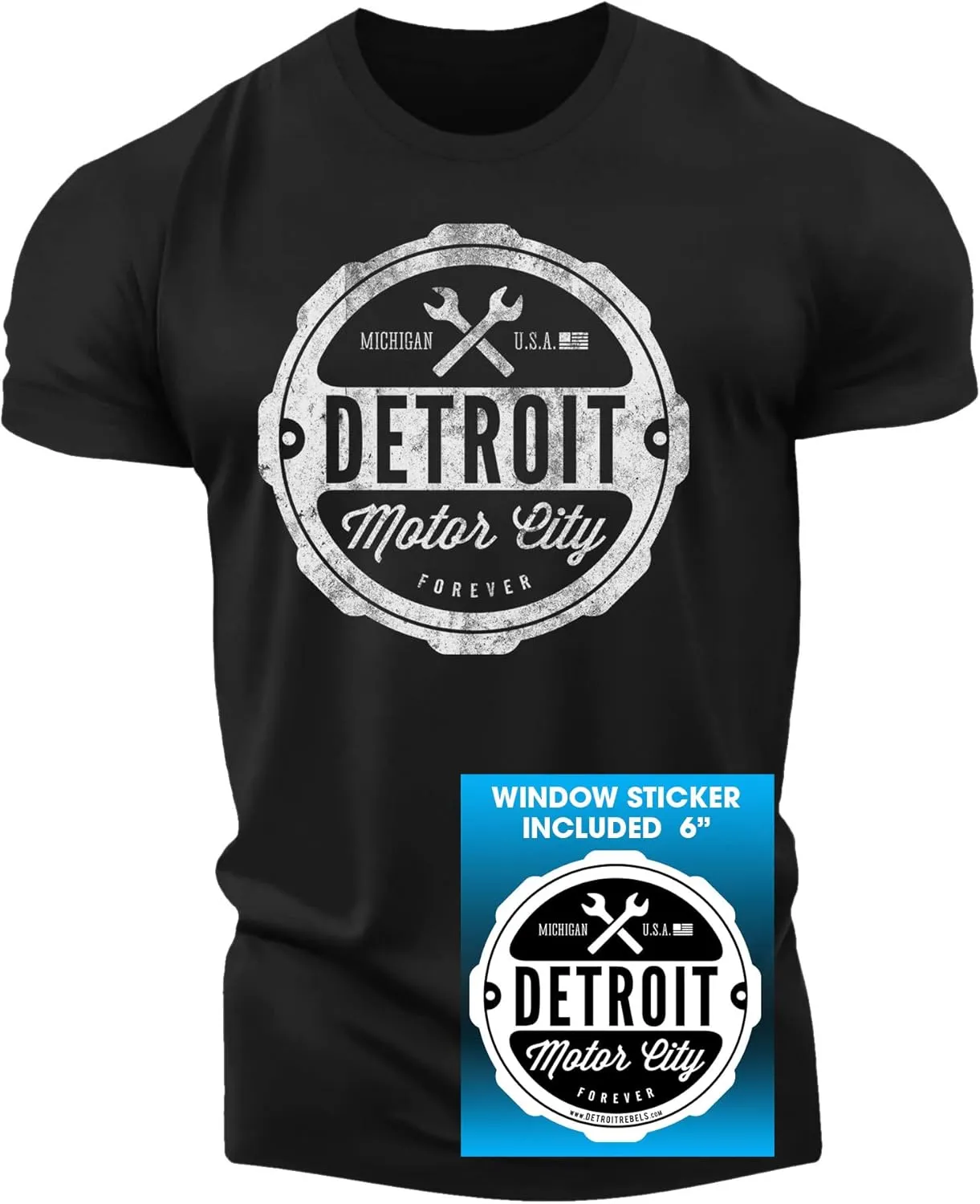 Motor City Forever Detroit T-Shirt Mens by Detroit Rebels