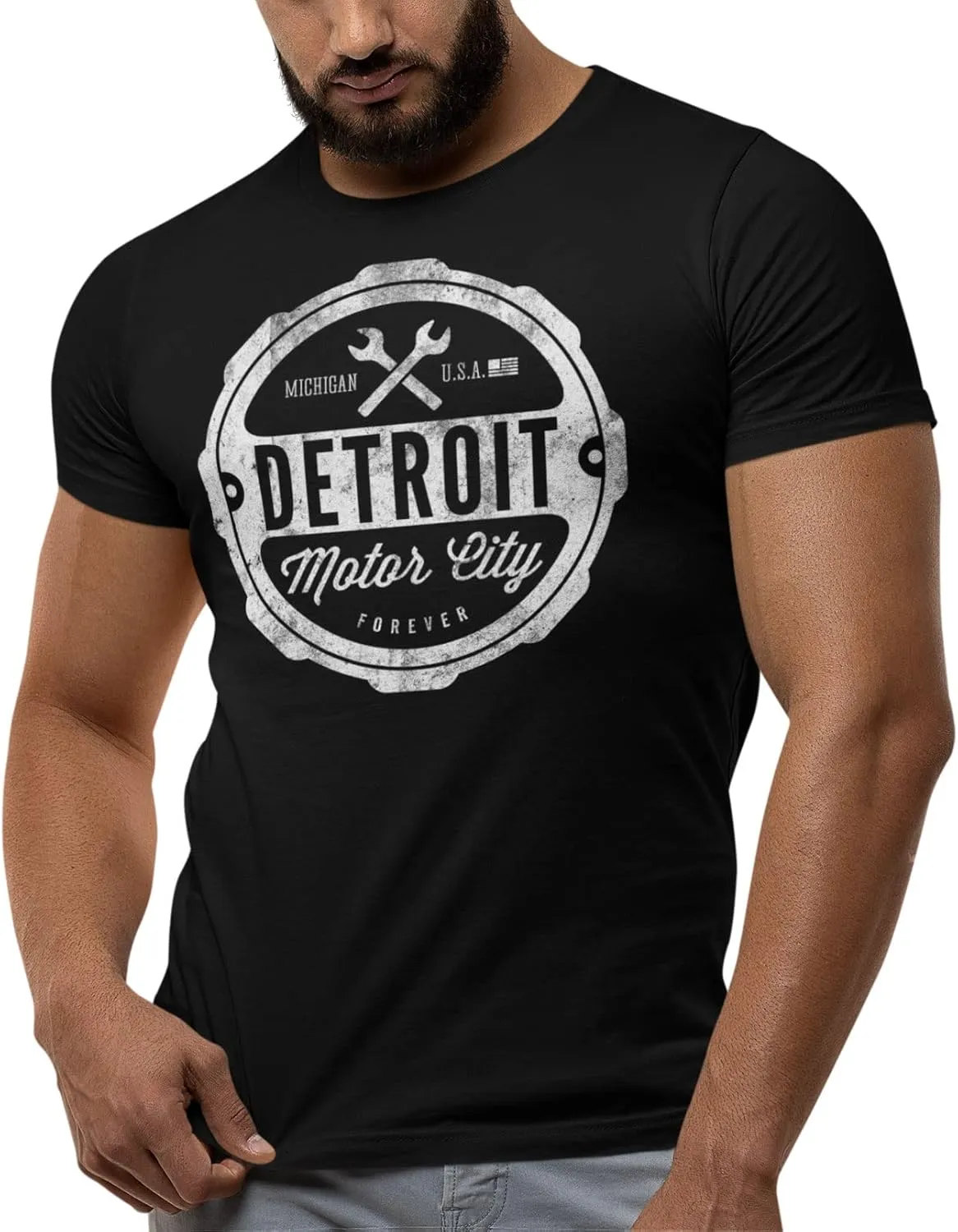Motor City Forever Detroit T-Shirt Mens by Detroit Rebels