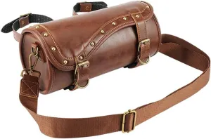 Motorcycle Front Fork Bag Vintage Leather Dual Sport Saddlebag with Waterproof Cover Moto Bag for Yam&aha VT 700
