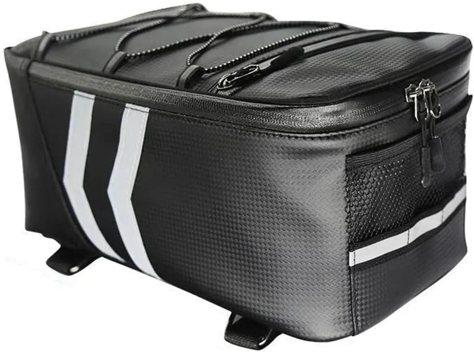 Motorcycle Tail Bag, Multifunctional Water Resistant Bicycle Tool Bag, Bike Saddle Bag with 8l/9l Large Capacity Storage Rear Rack Bag - Bike Cargo Bag for Commuter and Trekking Bikes