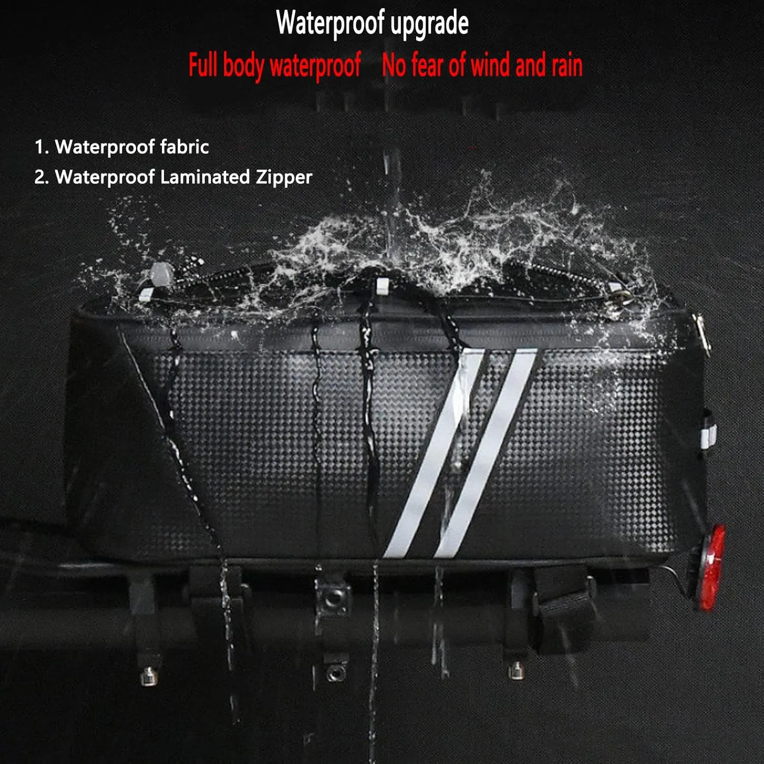 Motorcycle Tail Bag, Multifunctional Water Resistant Bicycle Tool Bag, Bike Saddle Bag with 8l/9l Large Capacity Storage Rear Rack Bag - Bike Cargo Bag for Commuter and Trekking Bikes