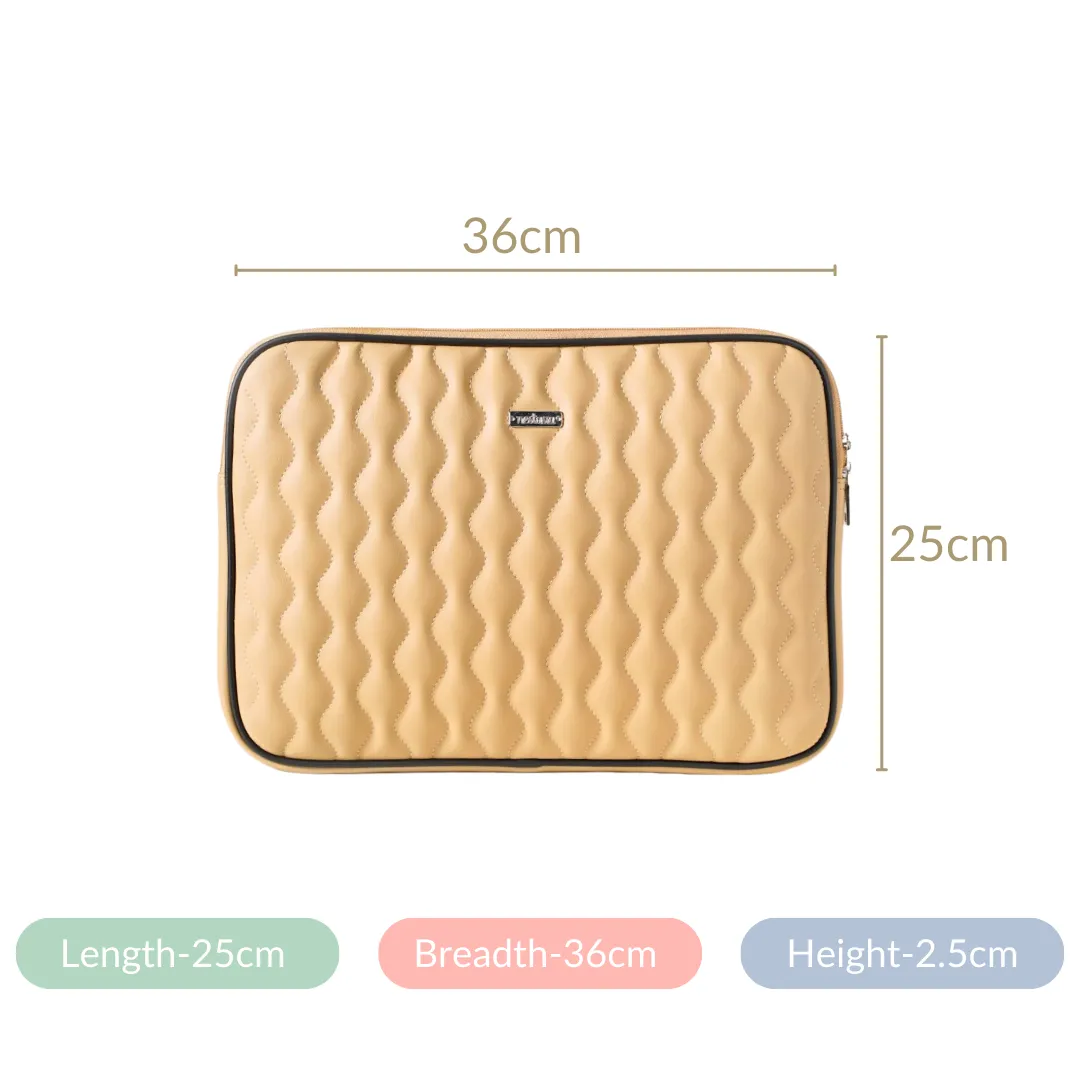 Multi Functional Water Resistant Laptop Sleeve Beige