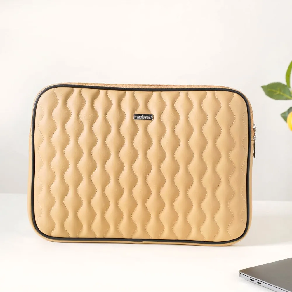 Multi Functional Water Resistant Laptop Sleeve Beige