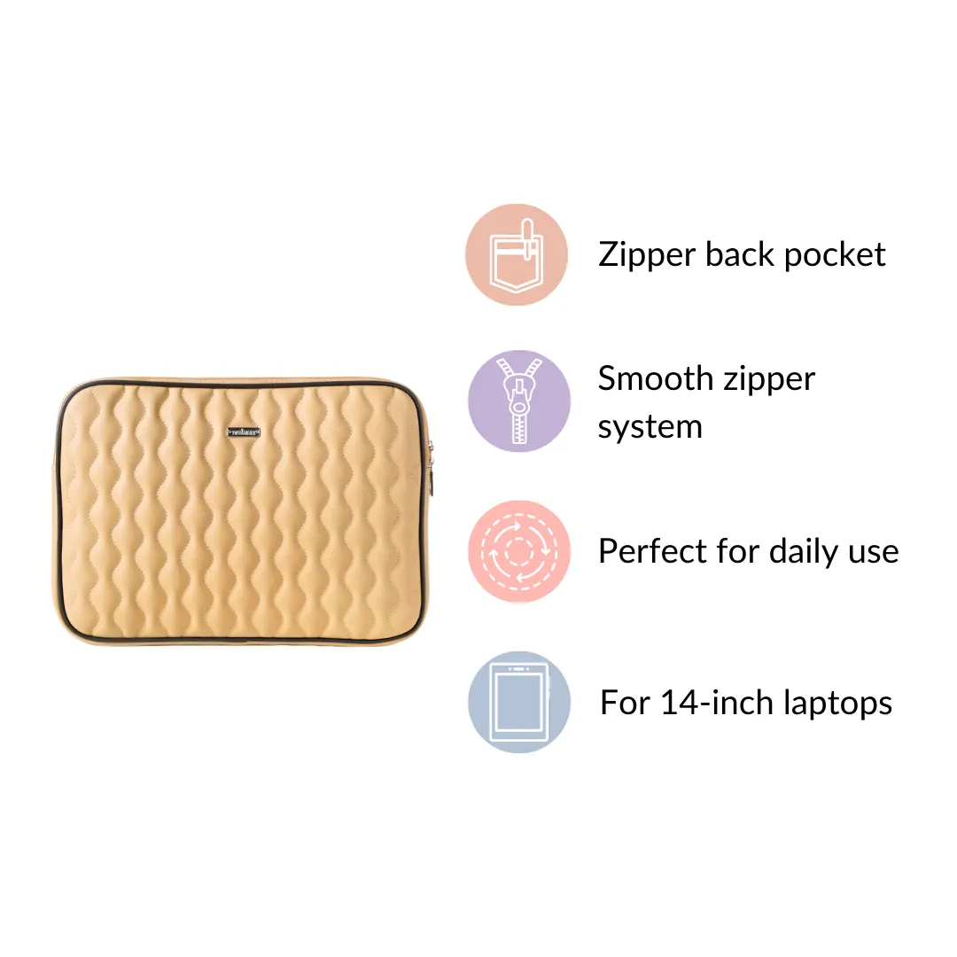 Multi Functional Water Resistant Laptop Sleeve Beige