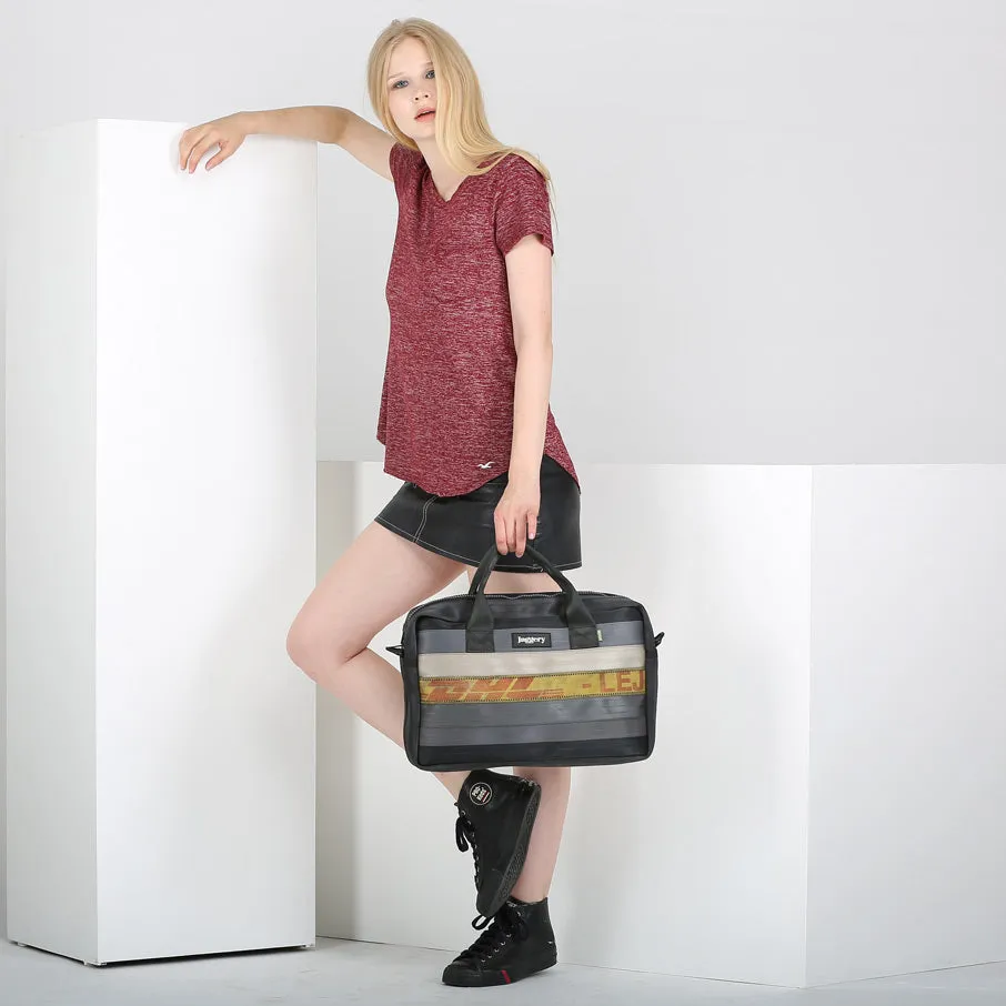 Museum of Fade Co-founder's Bag in Ex-Cargo Belts and Rescued Car Seat Belts [15" laptop bag]