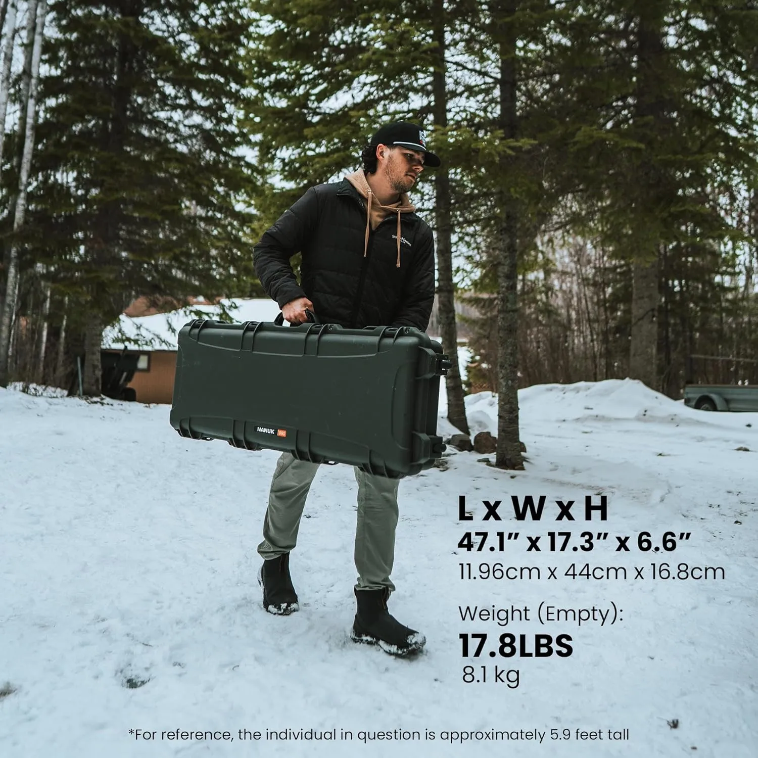 NANUK 985/990 Hard Case 40” and 47" with Wheels & Custom Fit Foam Insert, IP67 Waterproof & Crushproof, Rugged Construction for Ultimate Protection, Made in North America