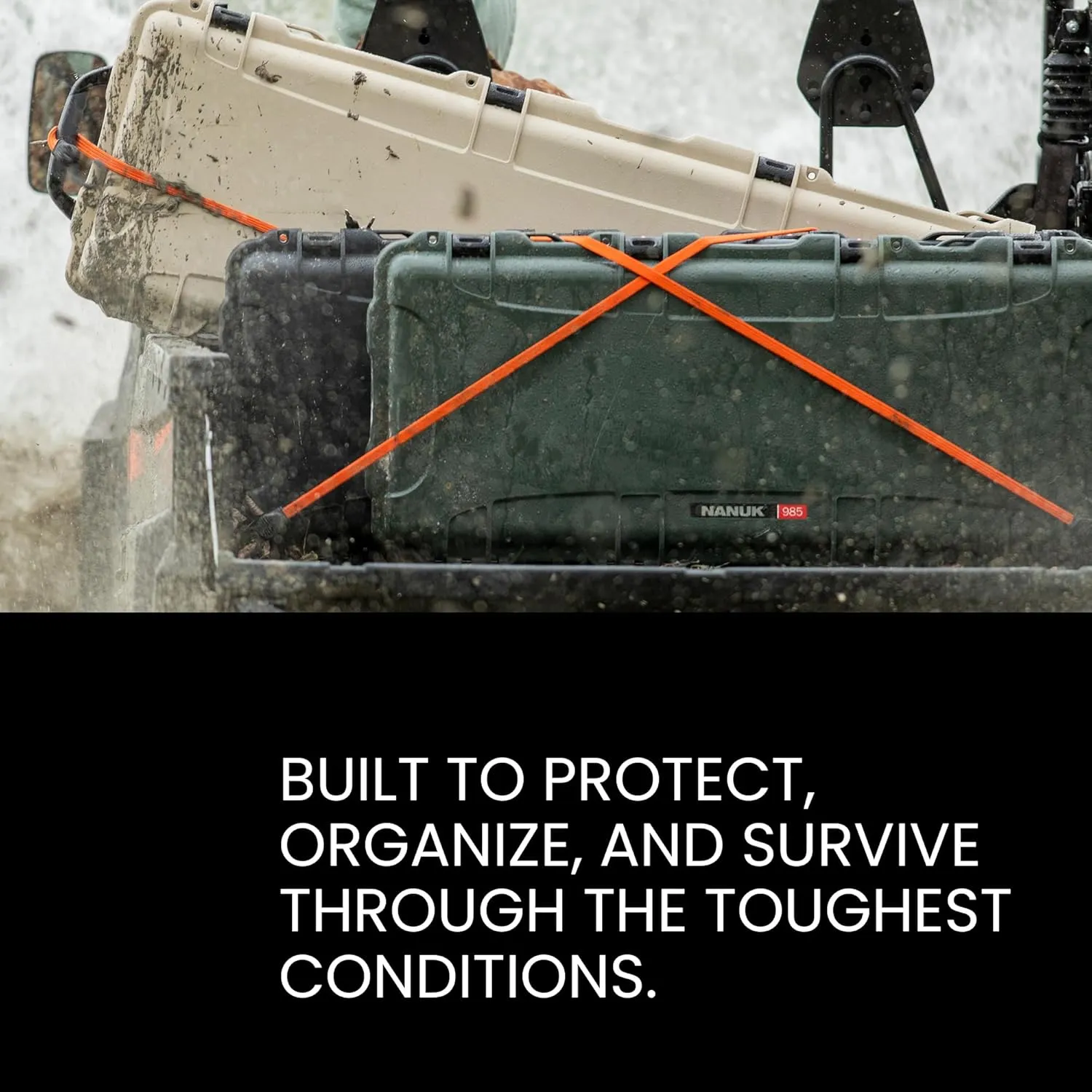 NANUK 985/990 Hard Case 40” and 47" with Wheels & Custom Fit Foam Insert, IP67 Waterproof & Crushproof, Rugged Construction for Ultimate Protection, Made in North America