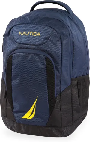 NAUTICA Sail Laptop Backpack, Navy/Yellow, One Size