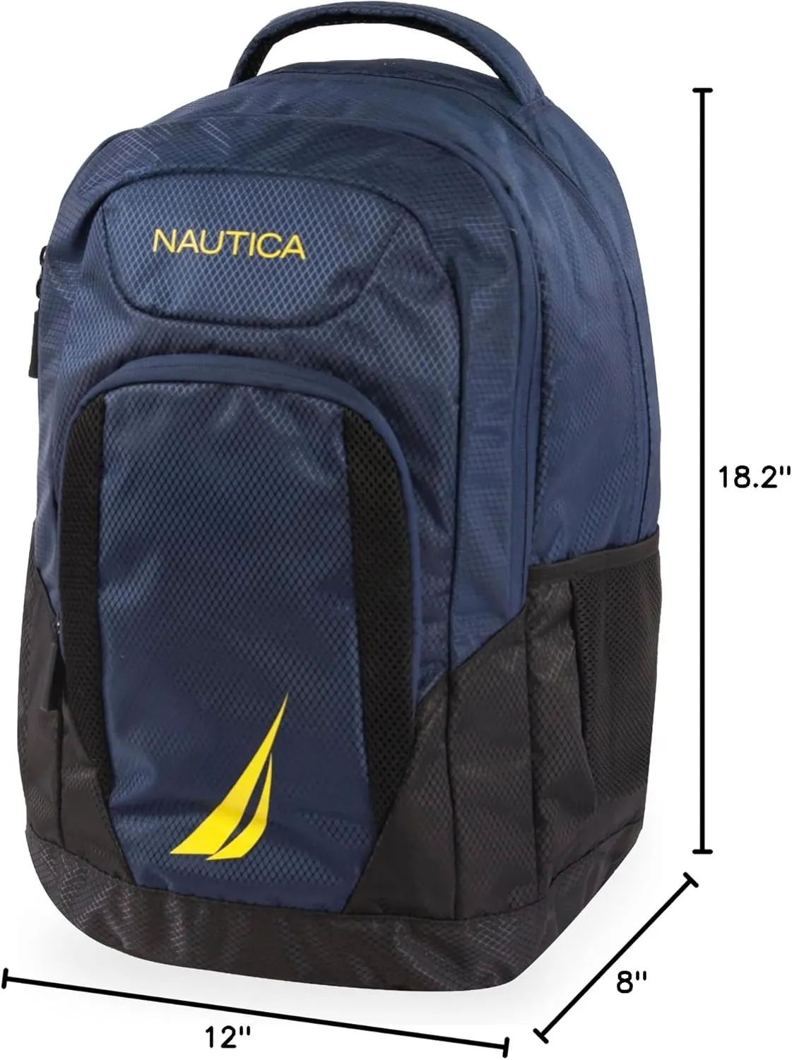 NAUTICA Sail Laptop Backpack, Navy/Yellow, One Size