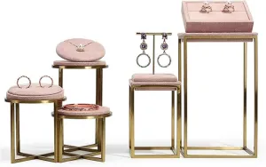 Necklace Display Holder 5 Packs Velvet Jewelry Display Sets, Jewelry Stand Holder Watch Necklace Bracelet Organizer Ring Holder Earring Display Stand for Shows Jewellery Stand Holder