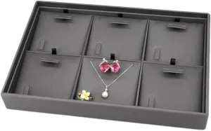 Necklace Display Holder 6 Compartments Black Jewelry Rack Storage Ornament Dresser Cosmetic Ring Necklace Earrings Display Shelf Jewellery Stand Holder