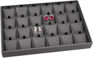 Necklace Display Holder Multi-compartment Black Earring Tray Counter Finger Ring Pendant Home Storage Display Jewelry Jewelry Holder Jewellery Stand Holder