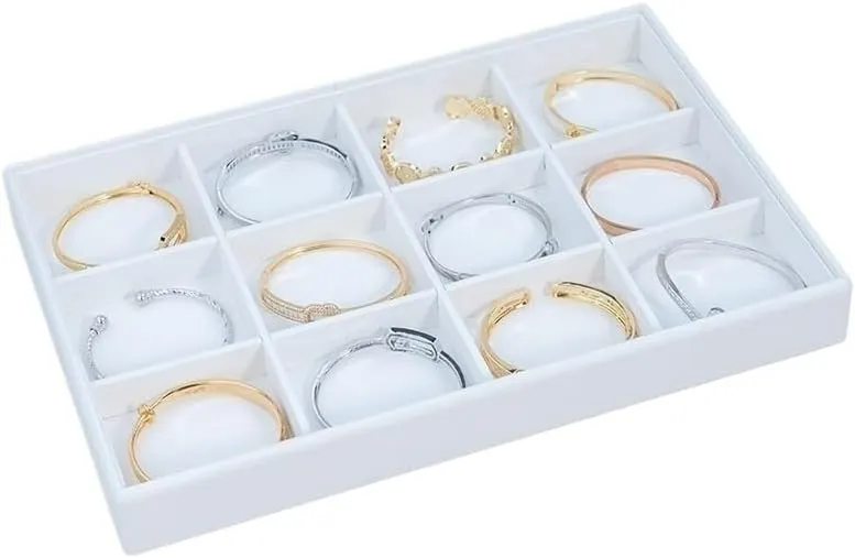 Necklace Display Holder White Multi-compartment Bracelet Display Stand Jewelry Counter Large Capacity Earring Storage Rack Window Display Props Jewellery Stand Holder