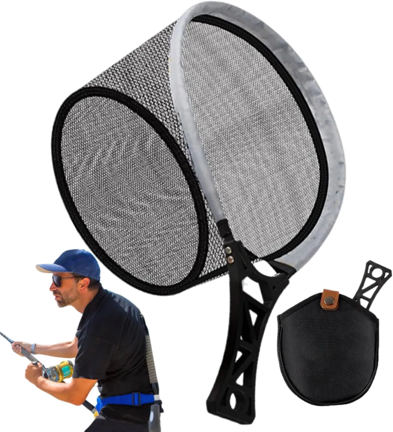 Net with Handle, Nets for r, Foldable Scooper for Shrimp, Portable Outdoor Landing Net for Mountain Wolves Cases River Waters