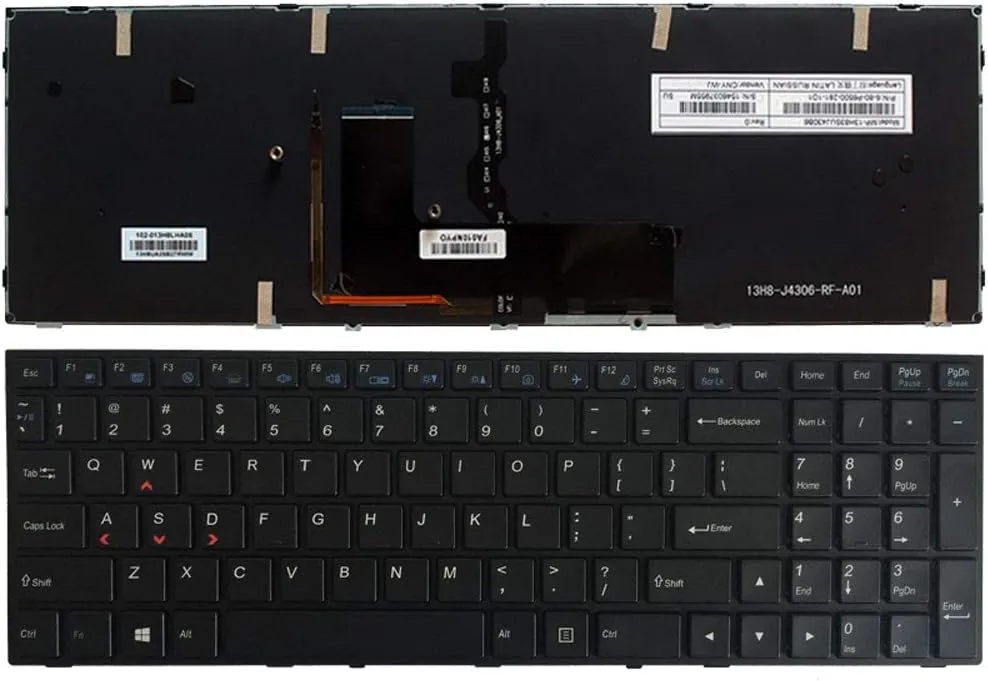 New Laptop Replacement Gaming Keyboard for Clevo Sager P670RE3 P670RG P670SG P671SG P670SA P671SA P671SE P650SG P655SG US Layout with Backlight