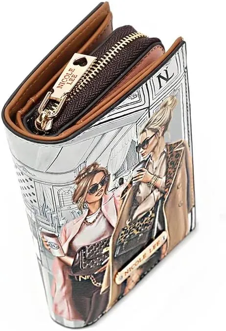 Nicole Lee Bifold Wallet, 7 Card Slots, Vegan Leather, RFID Blocking (LADIES NIGHT OUT)