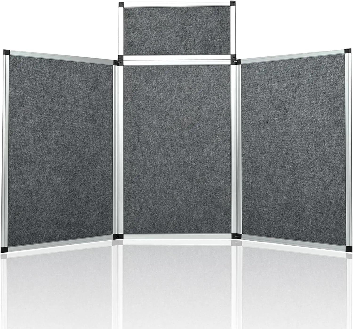 Nisorpa 3 1 Panel Trade Show Presentation Board 70.8 x 35.4 in Desktop Tri Fold Display Board Gray Single Sided Tabletop Display 4 Folding Panels with Moving Bag