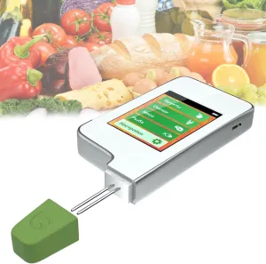 Nitrate Tester, Food Health Nitrate Detector, Portable Fruit Vegetable Meat Counter with LED Display Screen, Small Food Detector,Detection Range: 0-9999mg/kg, 3 Colors Display Results, for Kitchen.