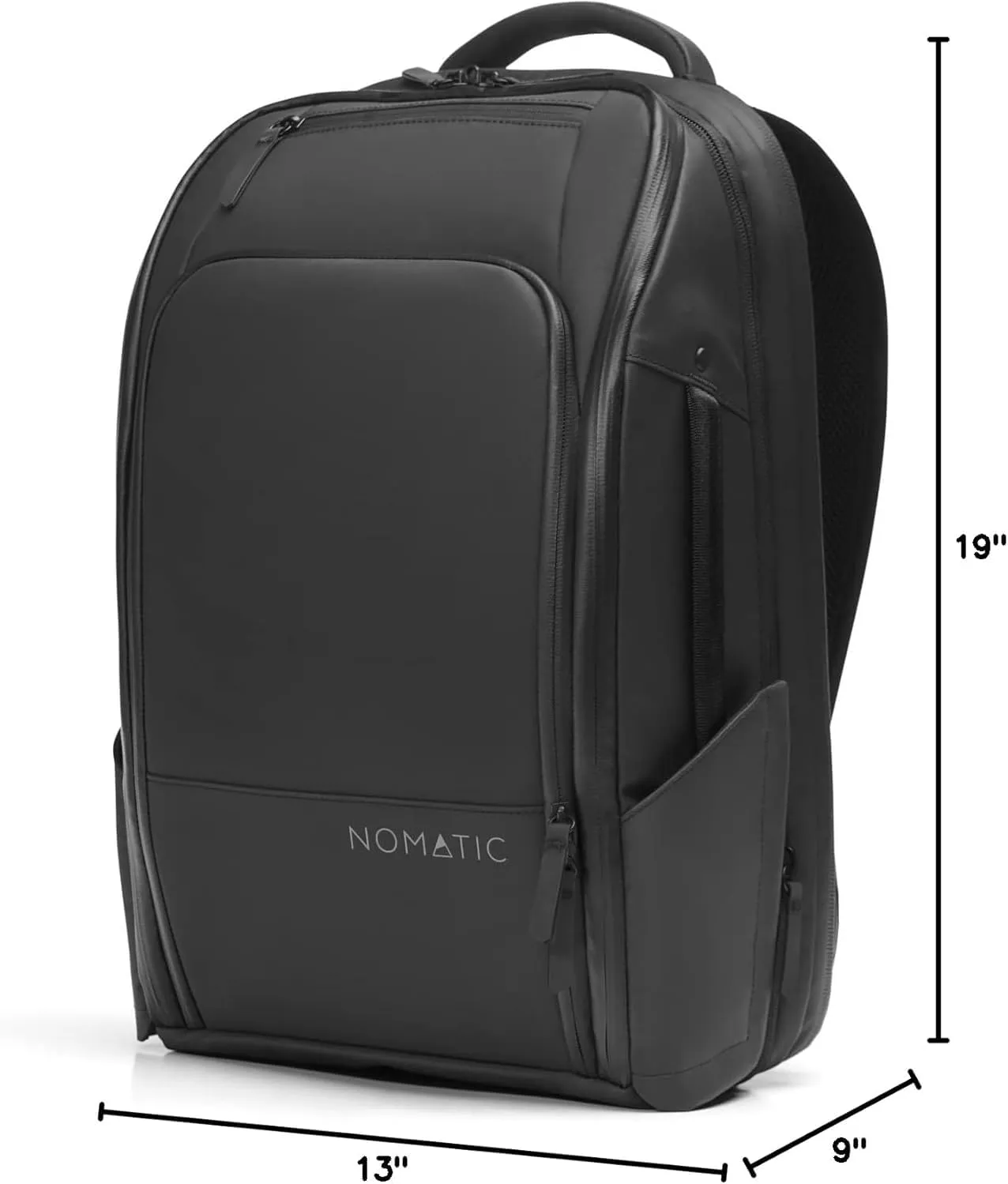 NOMATIC Travel Pack - 20L Water Resistant Laptop Bag - TSA-Ready Expandable Black Backpack
