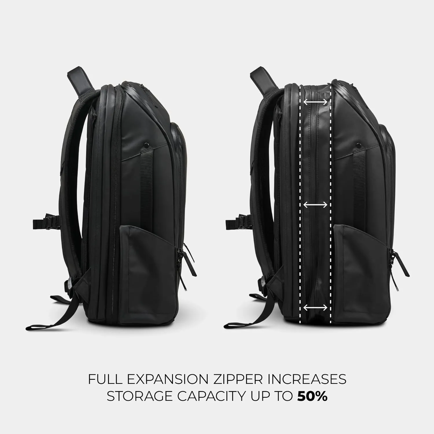 NOMATIC Travel Pack - 20L Water Resistant Laptop Bag - TSA-Ready Expandable Black Backpack