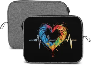 Nurses Tie-Dye Pulse Heart Laptop Bag Protective Laptop Sleeve Bag Briefcase Carrying Case Handbags for Men Women