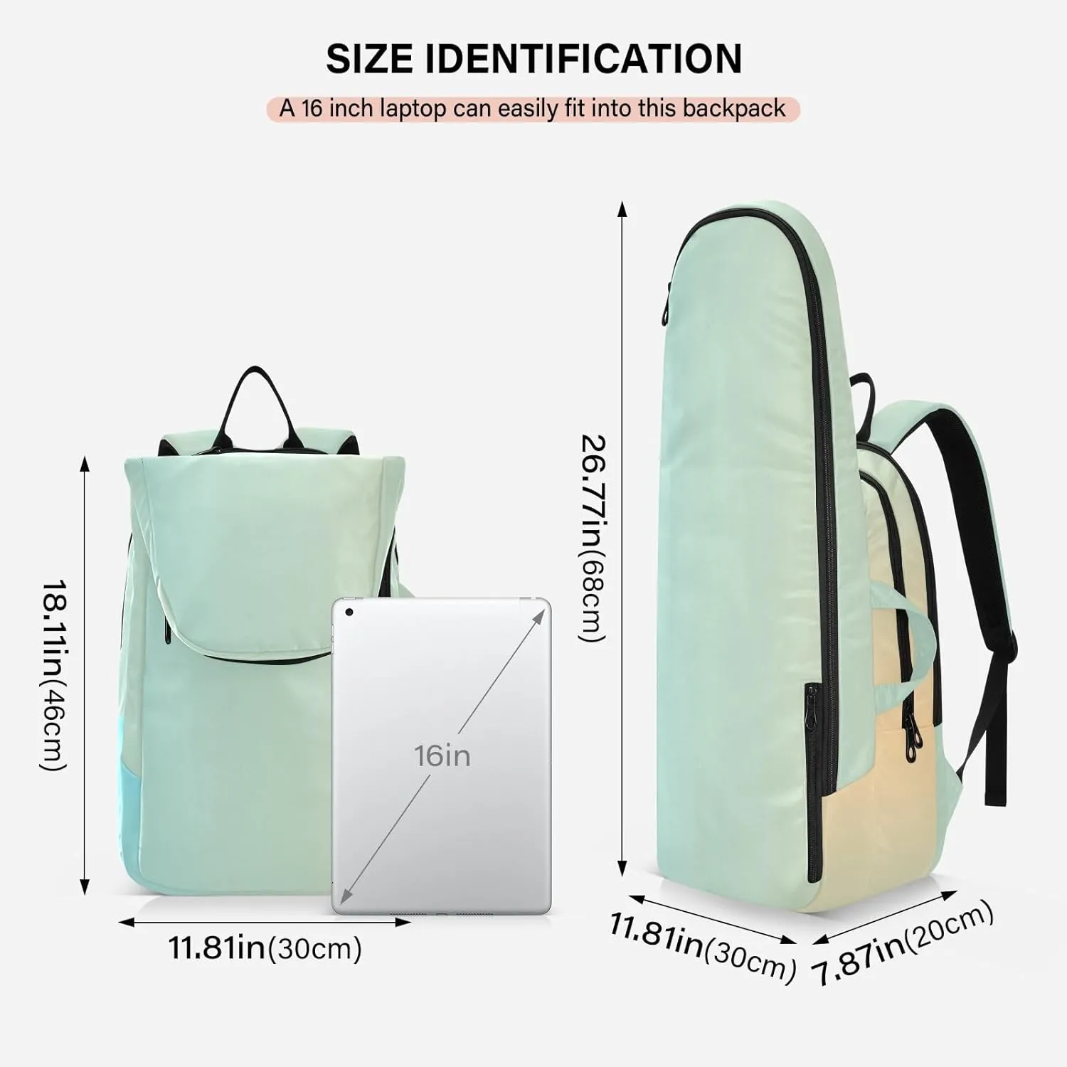 ODAWA Light Salmon Tennis Bag Holds 2 Tennis Rackets Waterproof Tennis Backpack