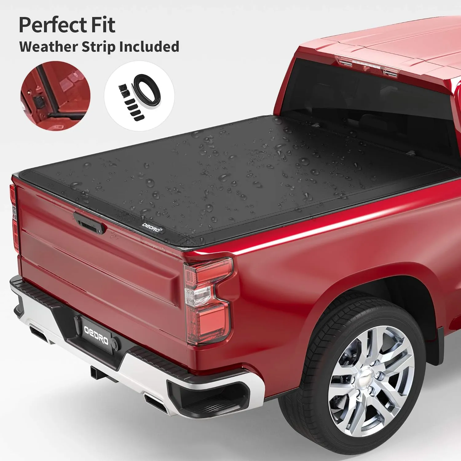oEdRo Soft Tri-Fold Truck Bed Tonneau Cover Compatible with 2002-2025 Dodge Ram 1500 (Inclu. Classic & New), 2003-2025 Dodge Ram 2500 3500, Fleetside 6.4 Ft Bed w/o Ram Box