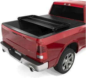 oEdRo Soft Tri-Fold Truck Bed Tonneau Cover Compatible with 2002-2025 Dodge Ram 1500 (Inclu. Classic & New), 2003-2025 Dodge Ram 2500 3500, Fleetside 6.4 Ft Bed w/o Ram Box