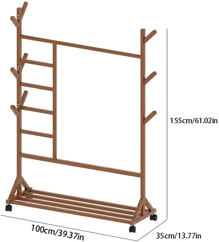 Office Coat Rack Multifunctional Design Household Wheeled Movable Vertical Clothes Hanger Independent Coat Rack Coat Rack Hanger Seat Bedroom Coat Rack(A)