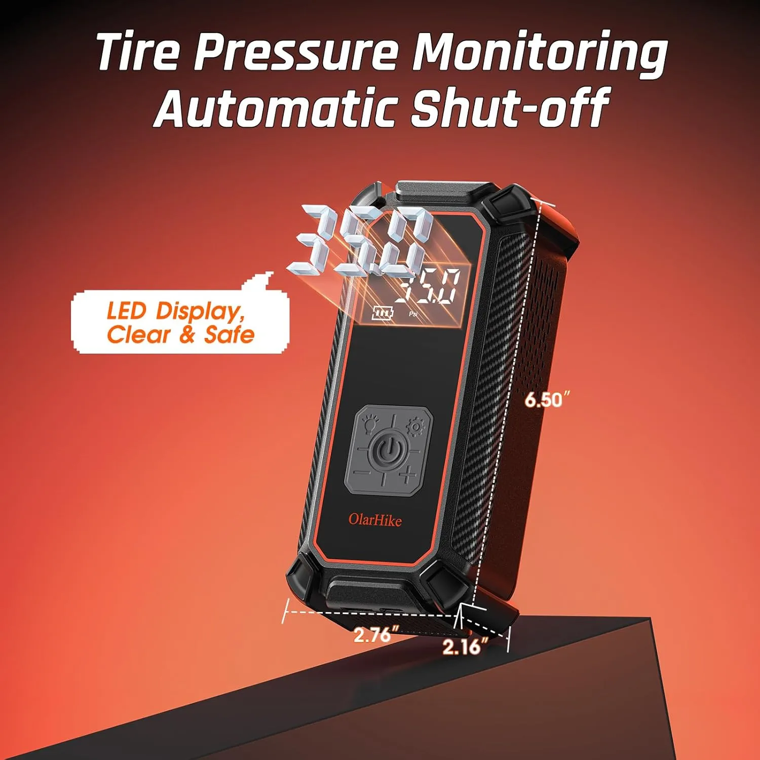 OlarHike Cordless Tire Inflator Portable Air Compressor, 150PSI Dual Mode, 5400mAh Auto Air Pump for Car Tires, Motorcycle, Bicycle, Smart Electric Pump with LED Light & Digital Pressure Gauge