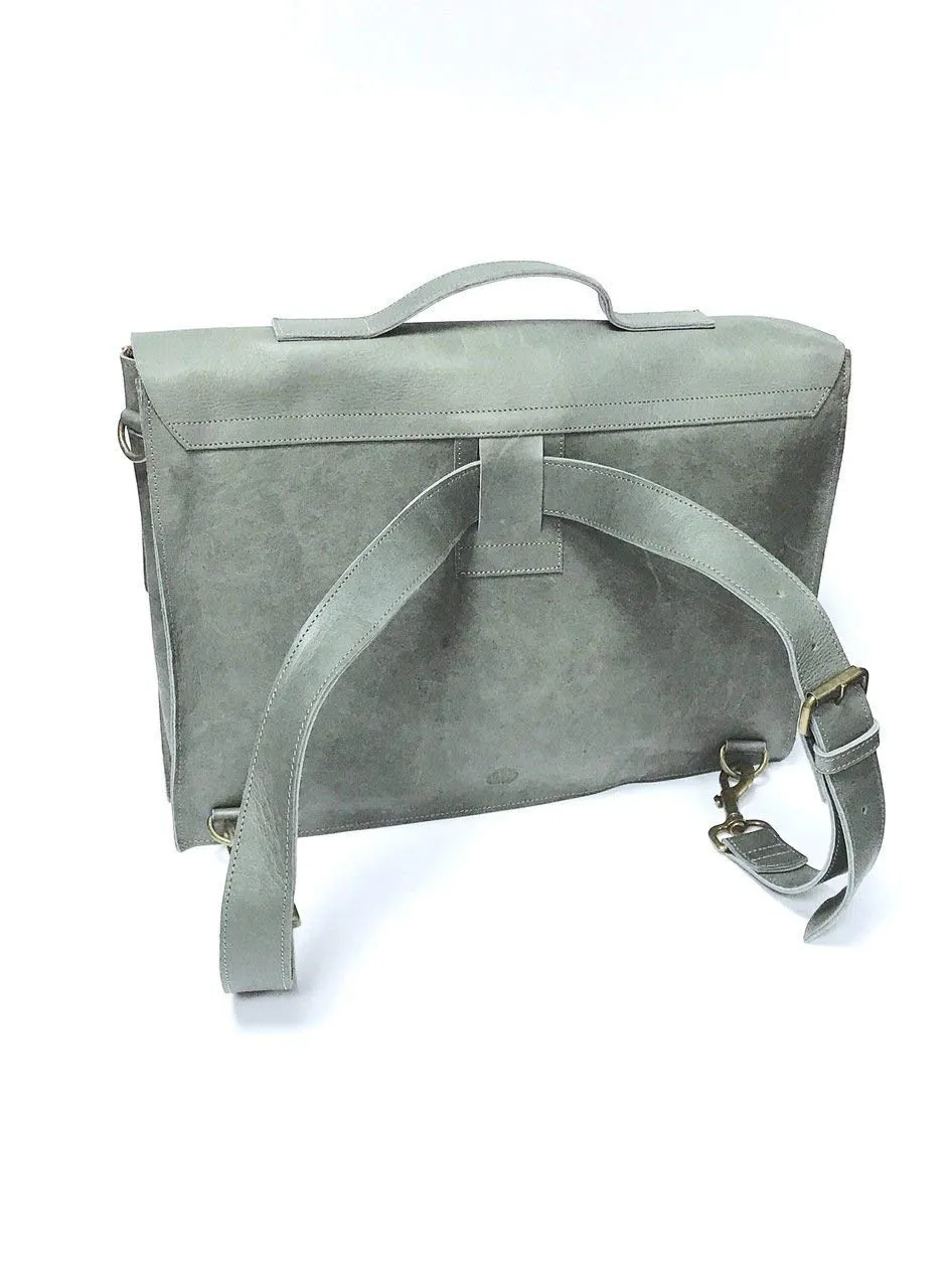 ON SALE Gray Backpack Messenger Lap top Bag | Attaché Bag | African Leather Satchel | Stylish Man/Lady | Lawyer/Counselor Bag