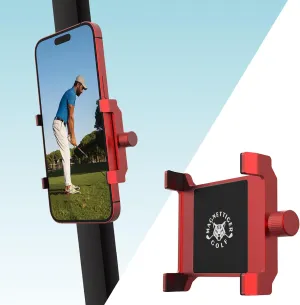 Original Magnetic Golf Cart Phone Holder | Mini Slim Phone Mount | Ultra Strength Magnet Cell Phone Caddy | Golfers Can Easily Access The Device and Record Videos While Playing Golf