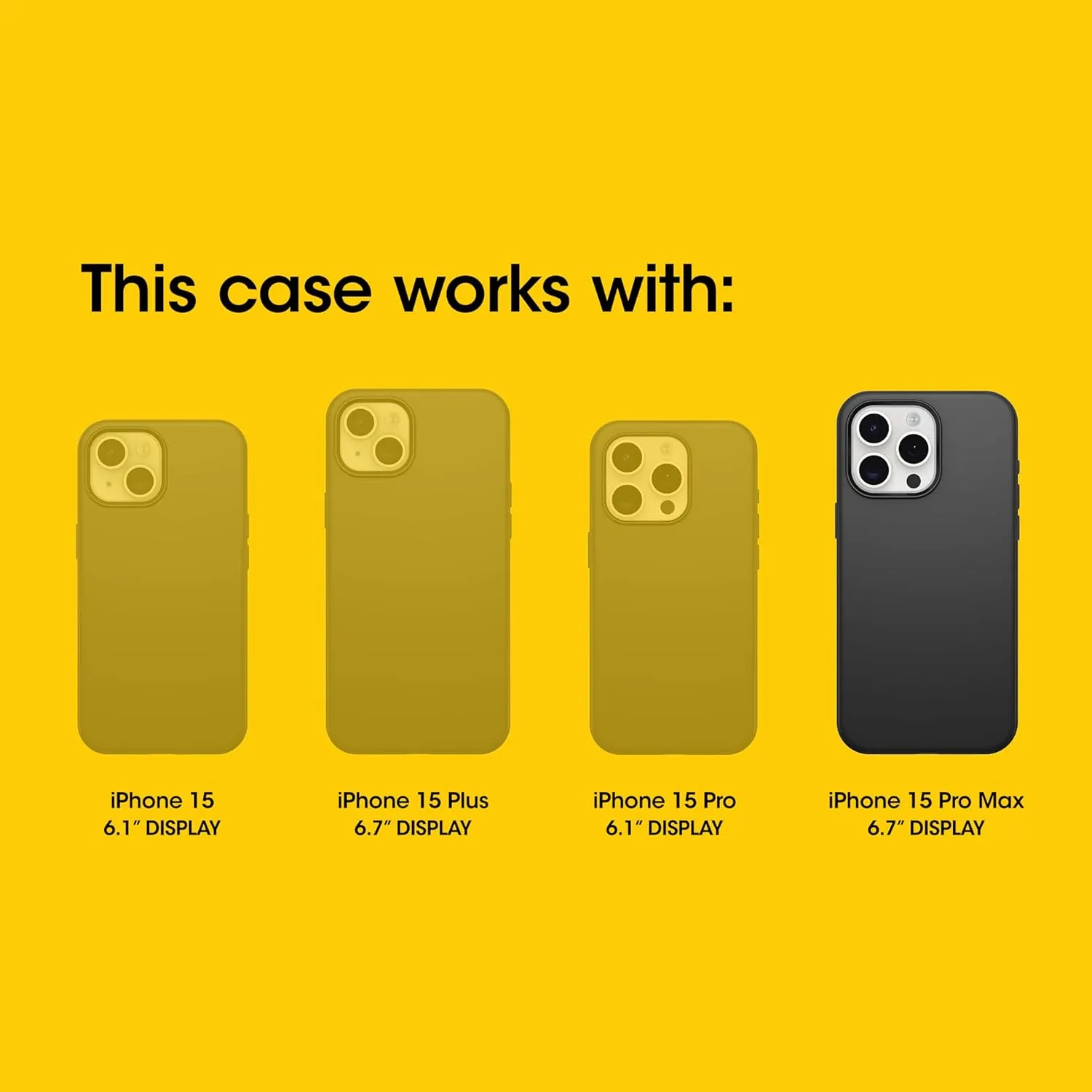 OtterBox iPhone 15 Pro MAX (Only) Defender Series Case - Black, screenless, Rugged & Durable, with Port Protection, Includes Holster Clip Kickstand