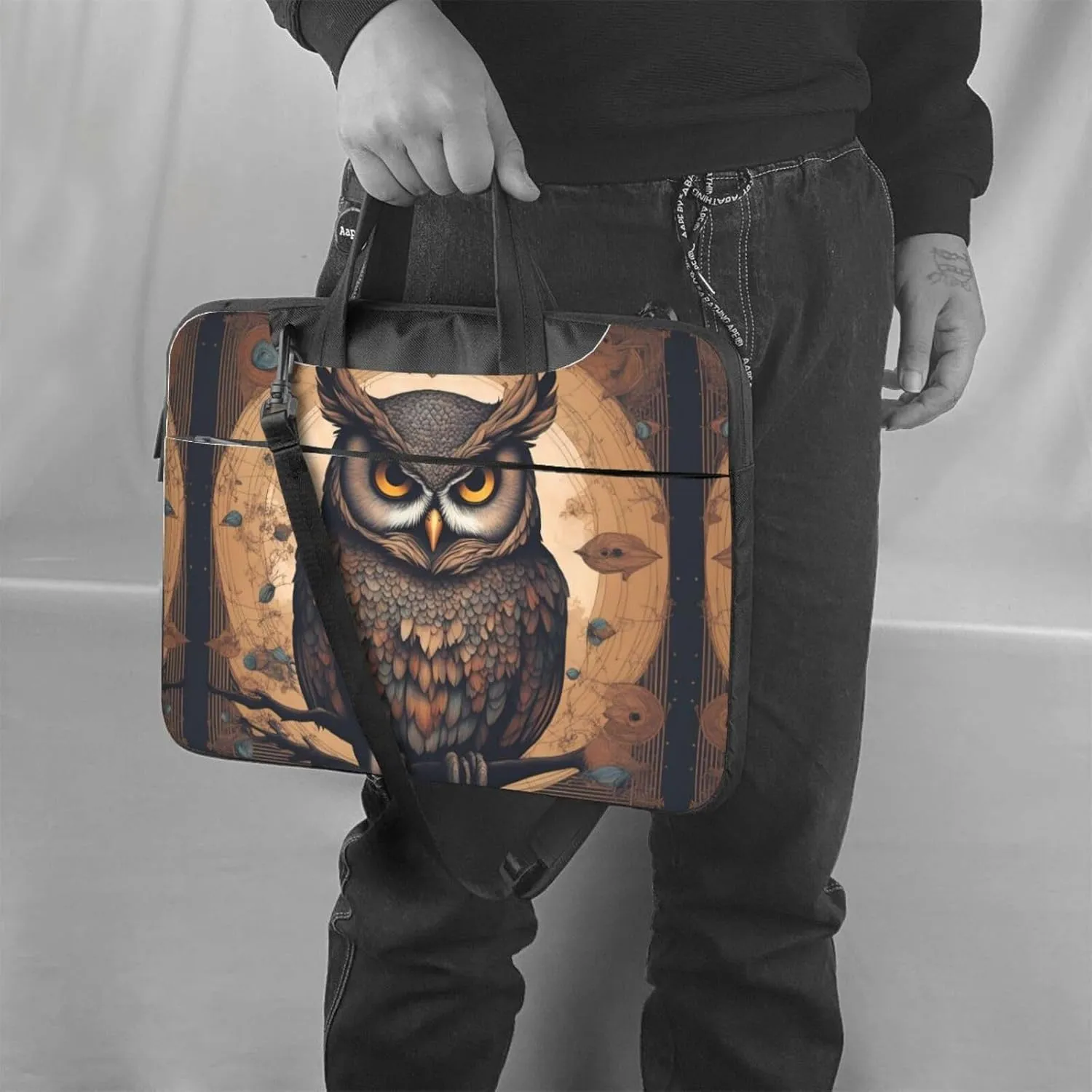 Owl Beliefs Prints Laptop Bag - with Soft Interior, Multiple Pockets - Ideal for Men, Travel and Business