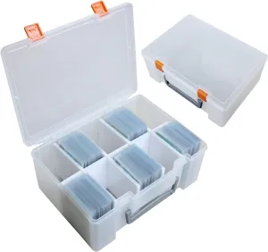 PASOL Clear Card Storage Box - 1000  Hard Case Card Holder, Portable Card Organizer for Collectible Trading Cards and Sports Cards (Small)