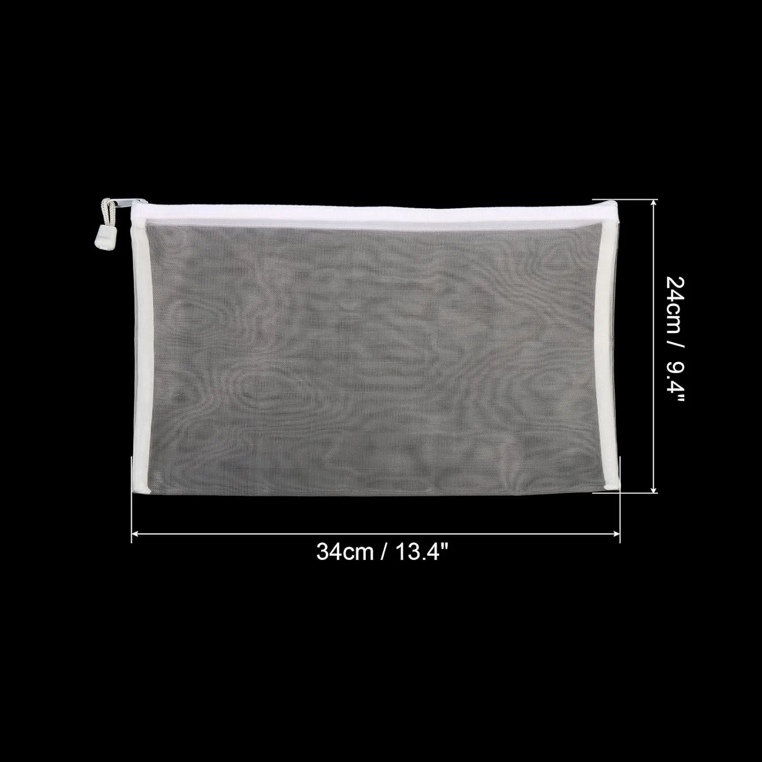 PATIKIL Mesh Zipper Bags, 4 Pack Nylon A4 Size Pen Pencil Travel Cases Toiletry Cosmetic Makeup Pouches Zipper Files Purse Organizer for Office, White