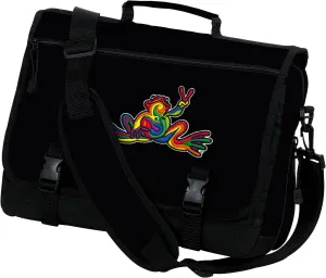 Peace Frogs Laptop Bag Peace Frog Computer Bag or Messenger Bag