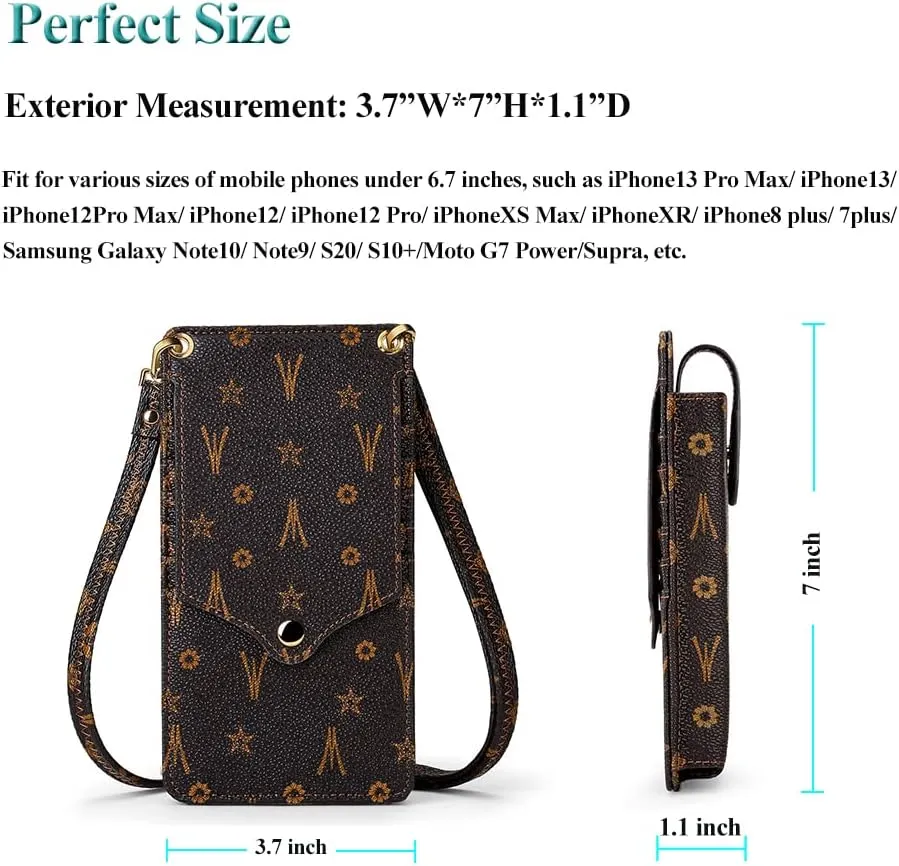 Peacocktion Small Crossbody Cell Phone Purse for Women, Lightweight Mini Small Crossbody Bags for Women with Card Slots