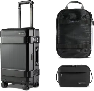 Pelican ATX 22" Waterproof Wheeled Carry-On Travel Hard Case, Black, Bundle with PCM ModPak Packing Cube and DK5 ModPak Toiletry Bag