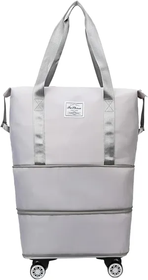 Pepepo Kulken Beente Travel Bag With Wheels, 2025 New Large Capacity Travel Bag - Universal Wheel Removable, 27L - 50L TravelBag (Gray)