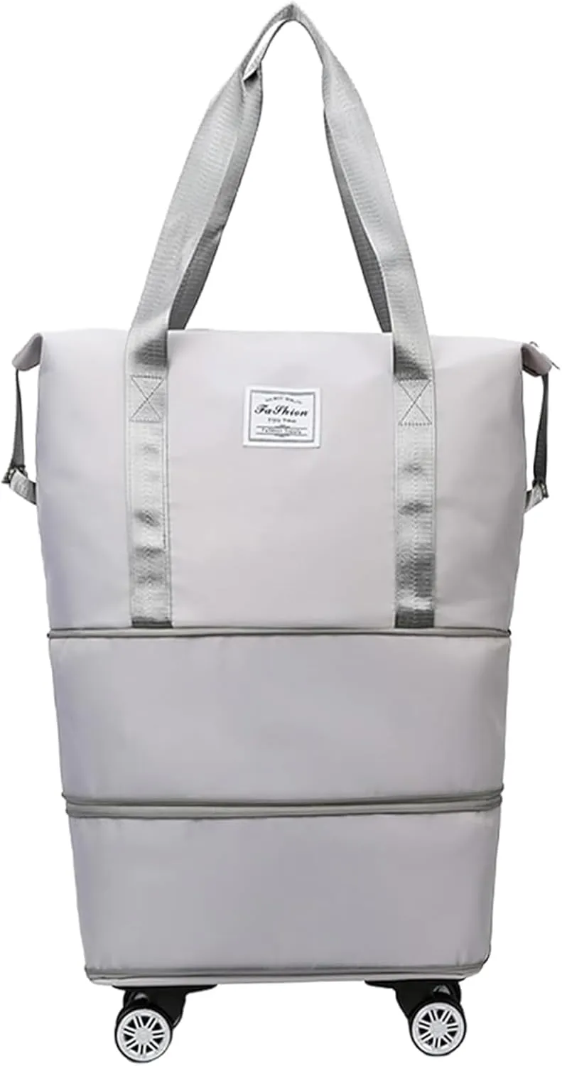 Pepepo Kulken Beente Travel Bag With Wheels, 2025 New Large Capacity Travel Bag - Universal Wheel Removable, 27L - 50L TravelBag (Gray)